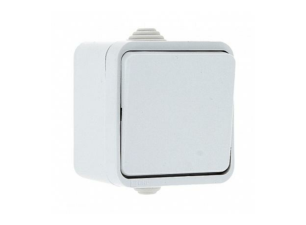 Выключатель одноклавишный Прага 10А белый (EKV10-021-10-44) EKF