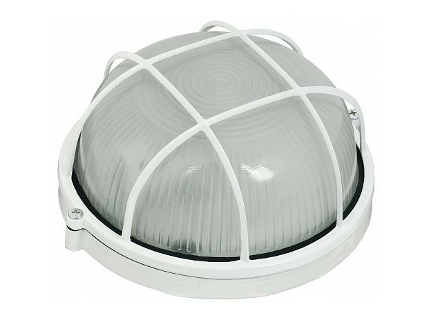 Светильник потолочный промышленный 1302 НПП малый круг белый с решеткой 1*60Вт Е27 IP54 IEK