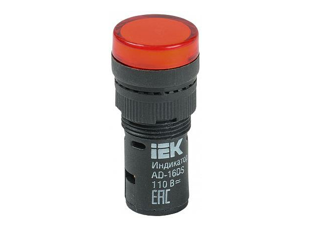 Лампа сигнальная светодиодная AD16DS матрица d16мм красная 24В AC/DC BLS10-ADDS-024-K04-16 IEK