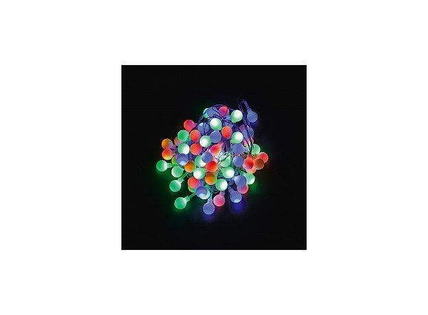 Гирлянда "Шарики" 5м+1,5м 50LED, мульти свет, прозрачный шнур IP20 CL55 26761 Feron