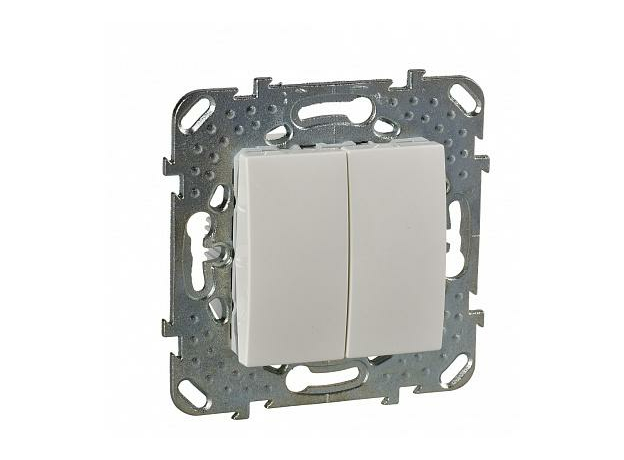 Переключатель двухклавишный Unica скрытой установки 10А схема 6+6 механизм бежевый MGU5.213.25ZD Schneider Electric