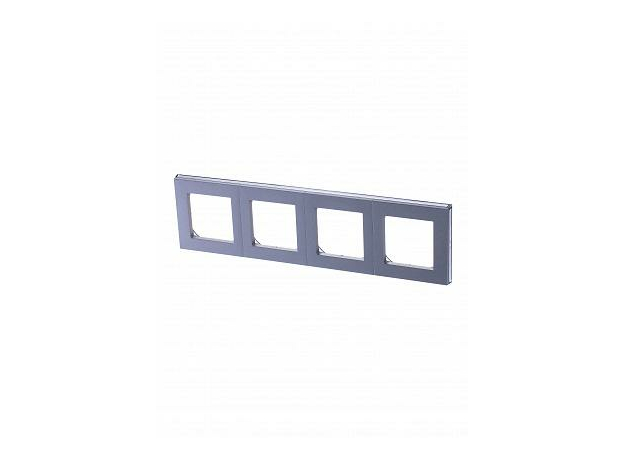 Рамка 4 поста Levit серебро / дымчатый чёрный 2CHH015040A6070 ABB Рамка 4 поста Levit серебро / дымчатый чёрный 2CHH015040A6070 ABB