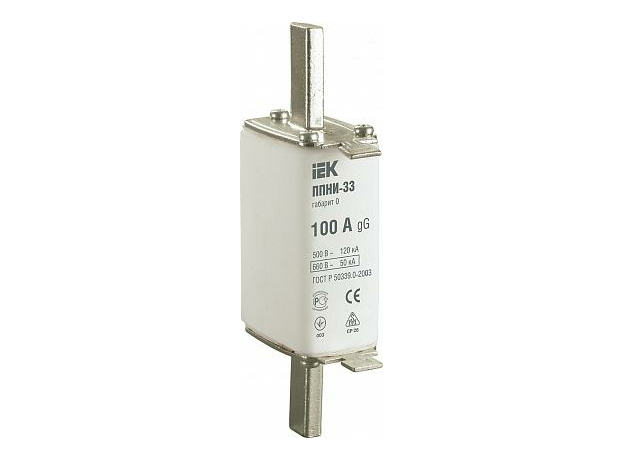 Плавкая вставка предохранителя 100А габарит 0 ППНИ-33 (DPP20-100) IEK