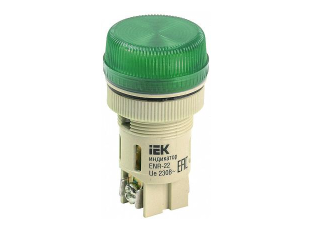 Лампа сигнальная зеленая ENR-22 неон 240В BLS40-ENR-K06 IEK