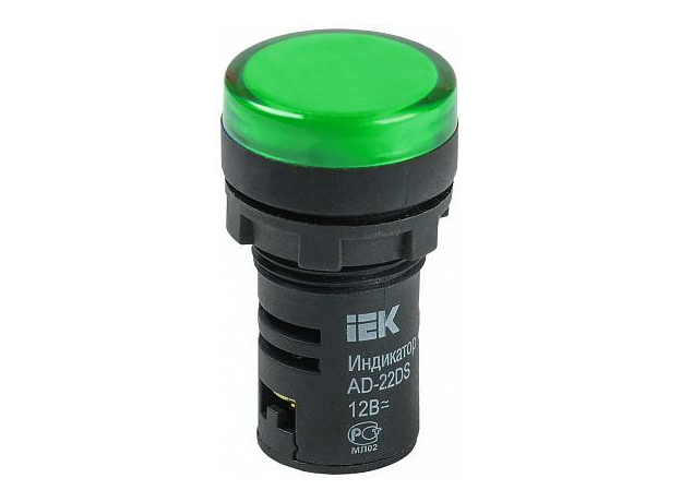 Лампа сигнальная зеленая 22 мм AD22DS светодиодная матрица 24В BLS10-ADDS-024-K06 IEK
