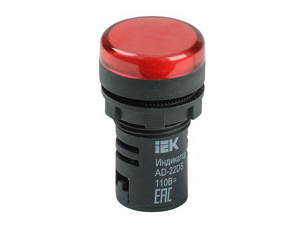 Лампа сигнальная красная 22 мм AD22DS светодиодная матрица 24В BLS10-ADDS-024-K04 IEK