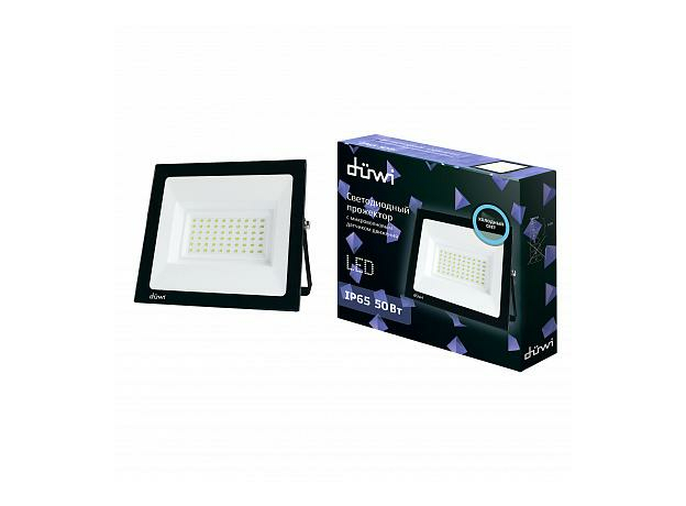 Прожектор светодиодный уличный LED 50 Вт СДО-50 с датчиком движения 3000Лм 6500К 230В 32293 1 Duwi