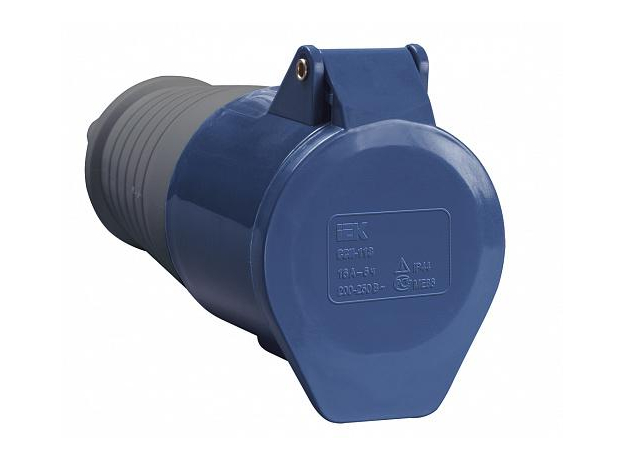 Розетка 213 переносная 2Р+РЕ 16 А 220В IP44 (PSR21-016-3) IEK