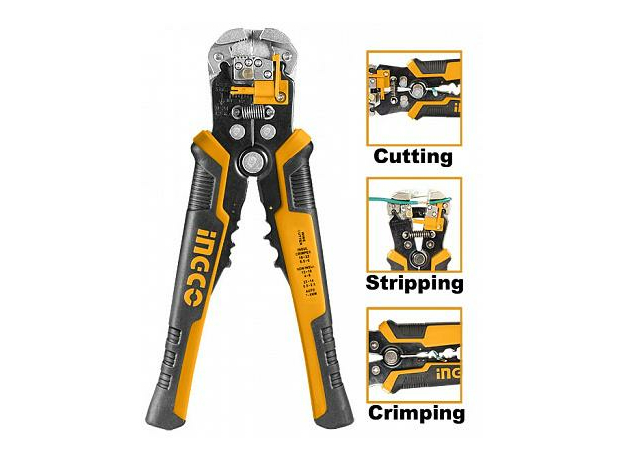 Инструмент для снятия изоляции 3 в 1 (обжим, зачистка, резка) INGCO INDUSTRIAL HWSP102418