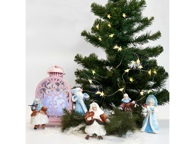 Гирлянда "Звездочки" 4,5м 50LED, теплый свет 2700К, USB прозрачный шнур IP20 CL572 41647 Feron