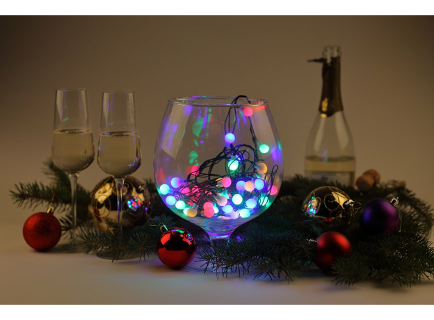 Гирлянда Нить ENIN - 15BM ЭРА LED Нить Шарики d15мм, 5 м мультиколор, 220V, (36/756) Б0047967