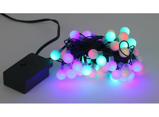 Гирлянда Нить ENIN - 15BM ЭРА LED Нить Шарики d15мм, 5 м мультиколор, 220V, (36/756) Б0047967