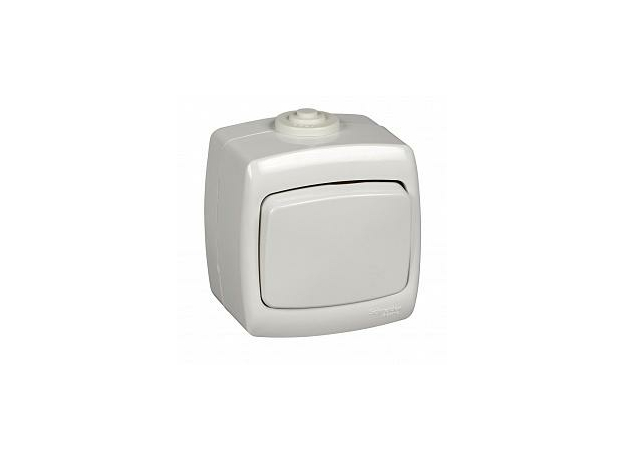 Выключатель открытой установки одноклавишный переключатель IP44 IP44 ВА 66-102Б-би/VA66-102B-BI Wessen РОНДО Schneider E