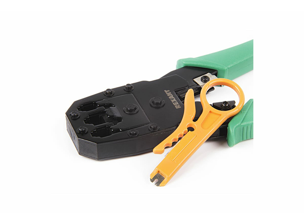 Инструмент (клещи) для обжима RJ45 RJ12 RJ11 (ht-200), заделка витой пары (ht-318М) REXANT 12-3441