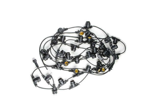 Гирлянда светодиодная Нить 10 м + 1,5м шнур, 40 патронов E27, шаг 25 см, черный провод Belt-Light UDL-K110 40/E27/10M IP65 Black UL-00006440 Uniel