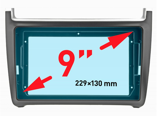 Рамка для VW Polo 2014+ 9" Incar RVW-FC584