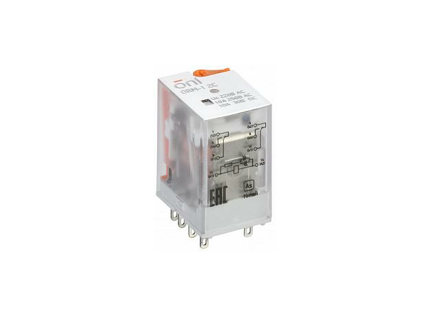 Реле интерфейсное ORM-1 2C 220В AC с LED и тестовой кнопкой ORM-1-2C-AC220V-L-B ONI