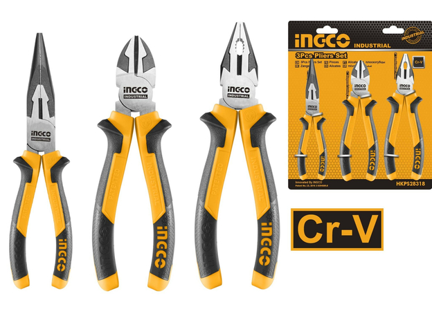 Набор шарнирно-губцевого инструмента (3шт) INGCO INDUSTRIAL HKPS28318