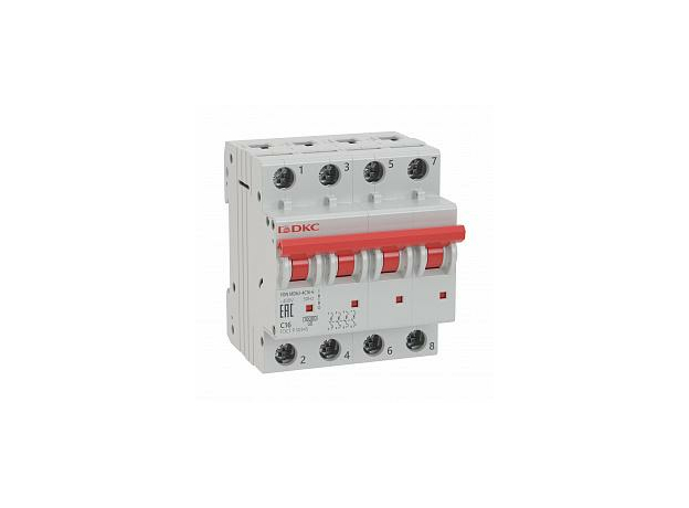 Выключатель автоматический модульный YON 63А 4П четырехполюсный C 6кА MD63-4C63-6 DKC Выключатель автоматический модульный YON 63А 4П четырехполюсный C 6кА MD63-4C63-6 DKC