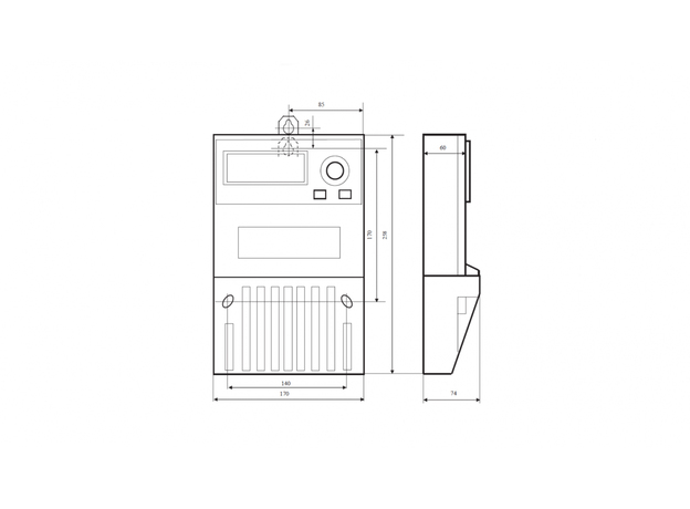 Счетчик электроэнергии трехфазный однотарифный Меркурий-230AR-01R 5-60А 380В RS485 шкаф ЖКИ Инкотекс
