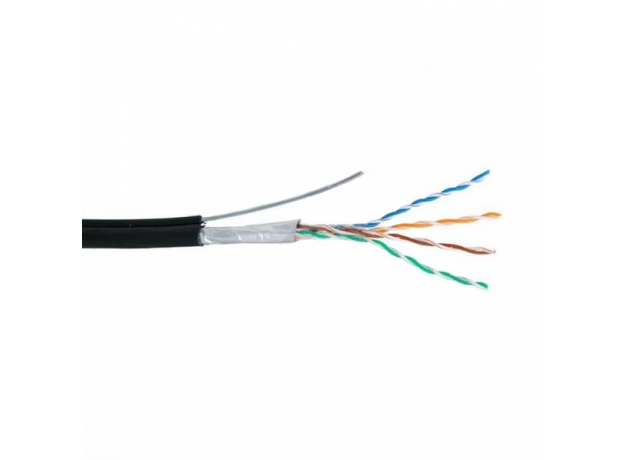 Кабель DIVISAT FTP 4PR 24AWG Cu CAT 5e, OUTDOOR +ТРОС (0,48) 305м