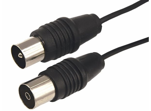 ВЧ кабель, ТВ гнездо - ТВ штекер, длина 3 метра, чeрный Rexant