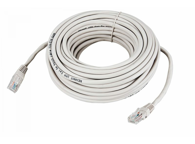 Пaтч-корд U/UTP, категория 5e, RJ45-RJ45, неэкранированный, PVC серый, 20м Rexant