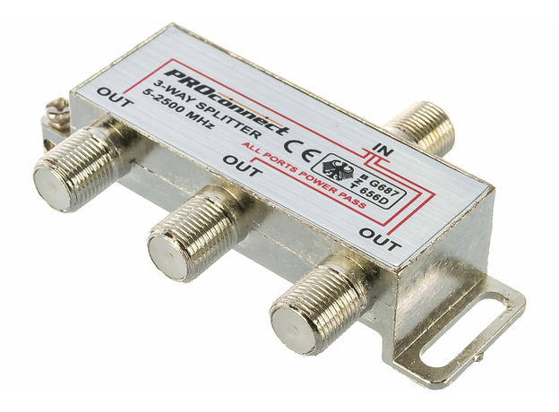 Делитель ТВ х 3 под F разъём 5-2500 МГц "СПУТНИК" PROconnect