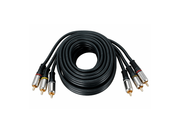 Шнур Rexant 3 RCA - 3 RCA, 1.5 м, черный