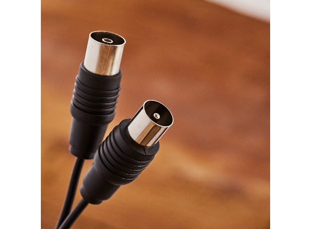 ВЧ кабель, ТВ гнездо - ТВ штекер, длина 5 метров, чeрный Rexant