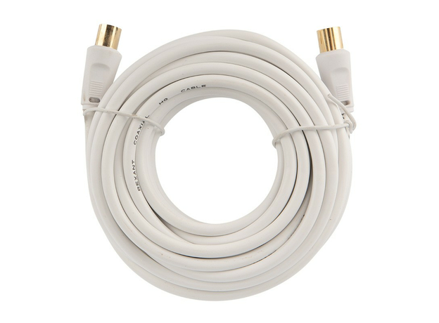 Шнур ТВ гнездо - ТВ штекер, длина 7 метров, белый Rexant
