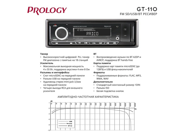 USB/SD-магнитола Prology GT-110