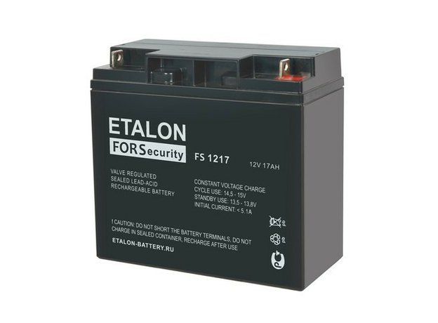 АКБ-17 Аккумулятор 12V 17Ah ETALON FS BLACK