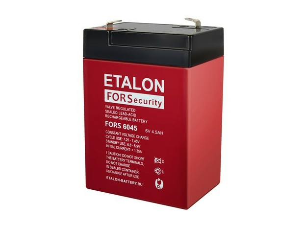 АКБ- 4,5 Аккумулятор 6V 4.5 Ah ETALON FORS RED
