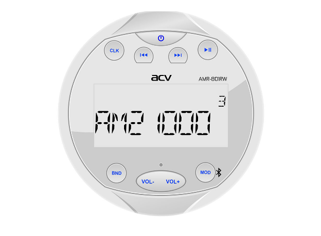 USB-магнитола ACV AMR-801RW морская круглая
