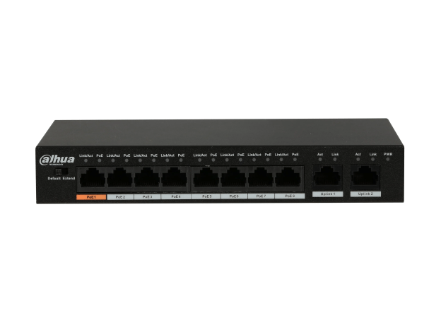 Коммутатор PoE DH-PFS3010-8ET-96 8-ми портовый неуправляемый 100-мегабитный