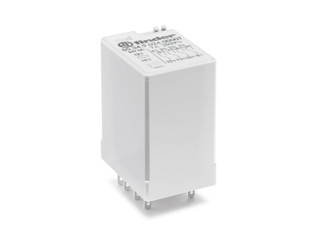 Реле миниатюрное универсальное электромеханическое 4CO 7A контакты AgNi 24В DC RTI кнопка тест + мех.индикатор 553490240040 Finder