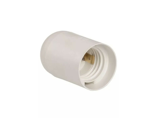 Патрон для ламп пластиковый Е27 подвесной термостойкий пластик белый 24624 4 REV