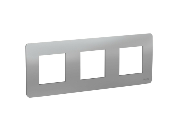 Рамка для розеток и выключателей 3 поста Unica Studio алюминий NU200630 Schneider Electric Рамка для розеток и выключателей 3 поста Unica Studio алюминий NU200630 Schneider Electric
