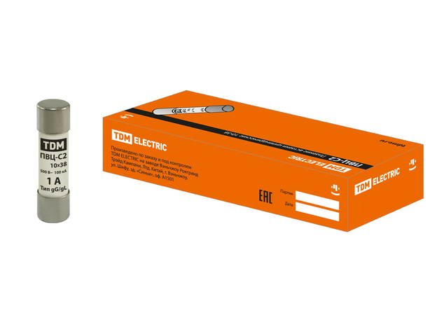 Плавкая вставка цилиндрическая ПВЦ-С2 10х38 1А SQ0729-0002 TDM