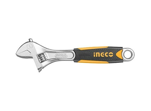 Ключ разводной 250мм (диапазон 0-35мм) Cr-V, двухкомпонентная рукоятка INGCO HADW131108