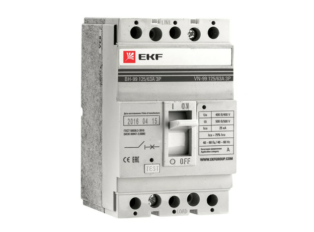 Выключатель нагрузки BH-45 3п 160А на DIN-рейку EKF (sl99-160-160)