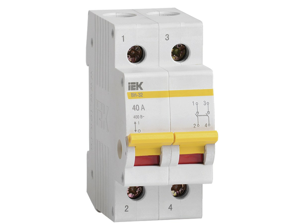 Выключатель нагрузки ВН-32 2п 40А на DIN-рейку IEK (MNV10-2-040)