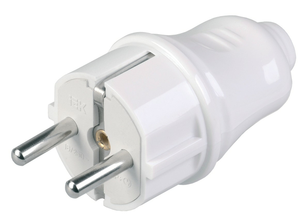 ВПп10-01-Ст Вилка разборная прямая с з/к 16А белая