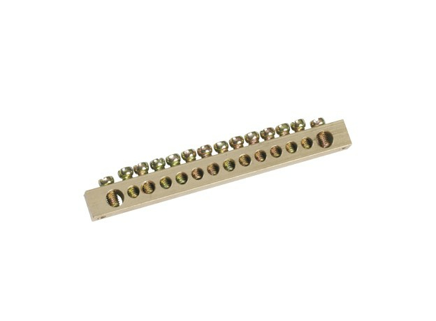 Шина "PE" 8х12 мм 8/2 8 отверстий крепеж по краям без изолятора YNN21-08-100 IEK