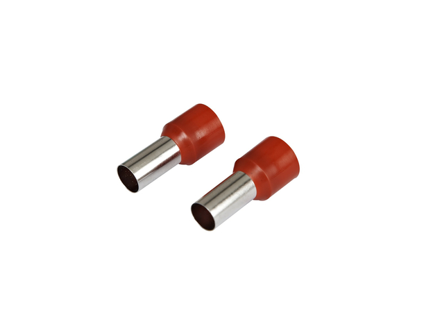 Наконечник-гильза Е10-12 Ншви10мм. с изолированным фланцем штырьевой втулочный красный (уп./100 шт) 084-04-29/084-04-029 HLT