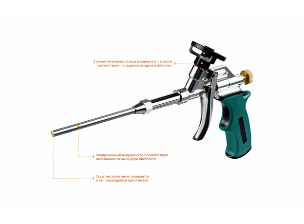 Пистолет "PROKraft" для монтажной пены, тефлоновое покрытие, 0685_z04 KRAFTOOL