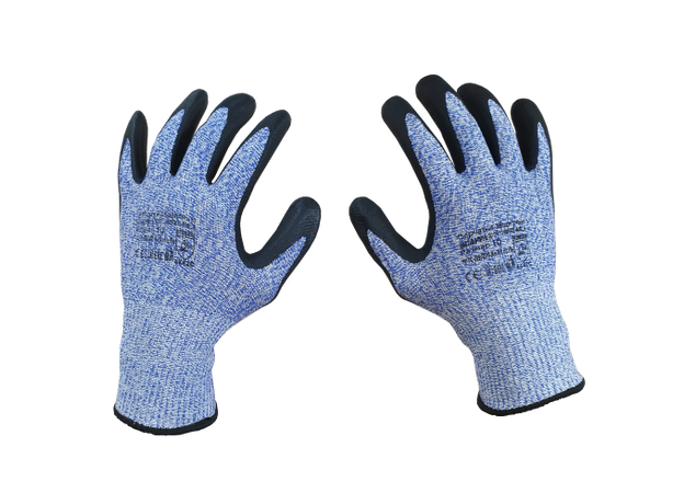 Перчатки для защиты от порезов DY1350FRB-B/BLK-10, размер 10 SCAFFA; HPPE+стекловолокно