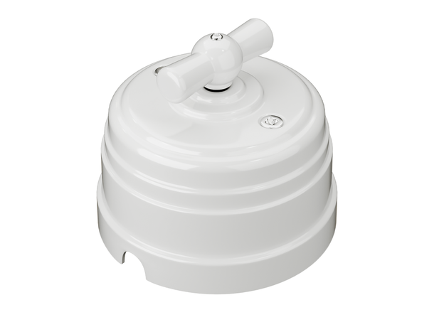 Выключатель для включения из 2-х мест, проходной 10А 250В IP20 белый УСАДЬБА (Ретро) GE30404-01 ТМ МЕЗОНИНЪ