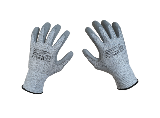 Перчатки для защиты от порезов DY110DG-PU-10, размер 10 SCAFFA (HPPE)